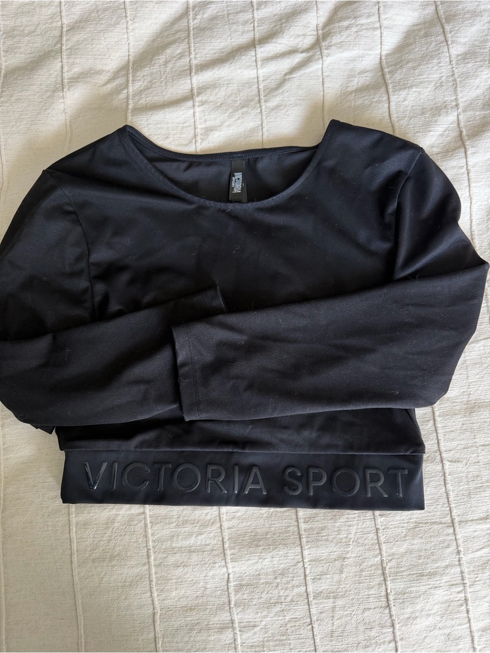 Victorias secret sport Black Long Sleeve Crop Top